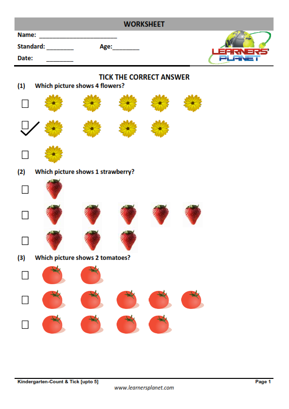 counting worksheets for kindergarten pdf